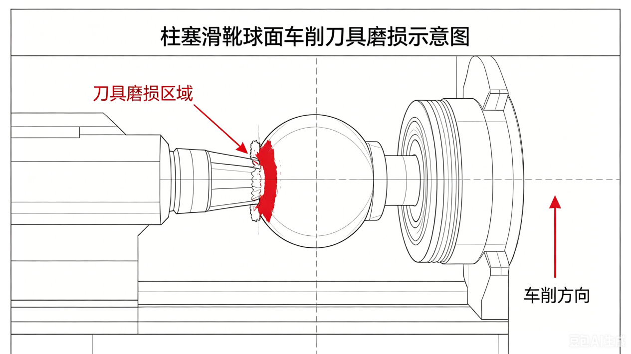 为什么柱塞滑靴加工中润滑不足导致刀具磨损？